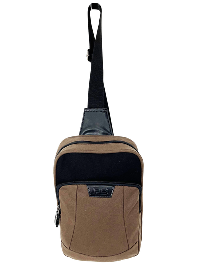 FIB Byron Sling Backpack Bag Travel w/ Single Adjustable Strap - Brown