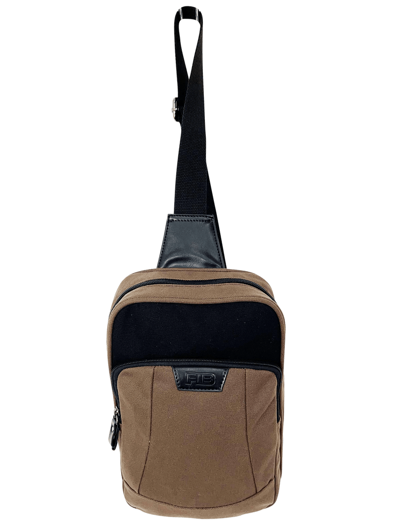 FIB Byron Sling Backpack Bag Travel w/ Single Adjustable Strap - Brown