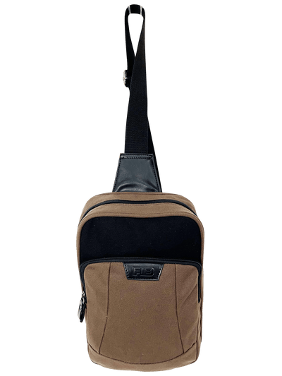 FIB Byron Sling Backpack Bag Travel w/ Single Adjustable Strap - Brown