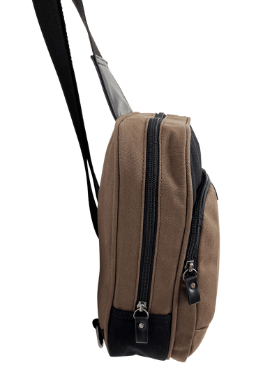 FIB Byron Sling Backpack Bag Travel w/ Single Adjustable Strap - Brown