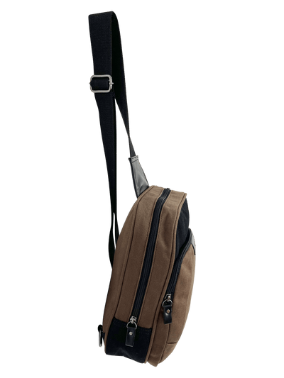 FIB Byron Sling Backpack Bag Travel w/ Single Adjustable Strap - Brown