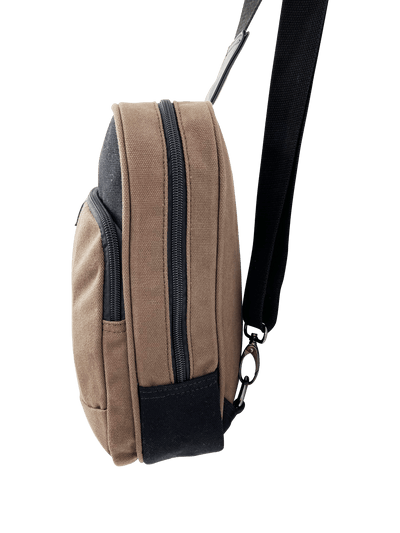 FIB Byron Sling Backpack Bag Travel w/ Single Adjustable Strap - Brown