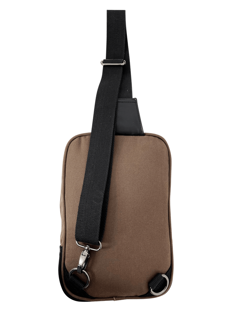 FIB Byron Sling Backpack Bag Travel w/ Single Adjustable Strap - Brown