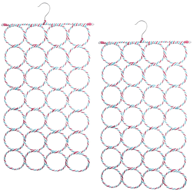 2x 24 Hole Scarf Hanger Holder Storage Tie Belt Scarf Organiser Space Saver