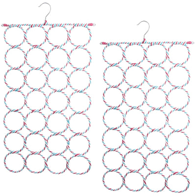 2x 24 Hole Scarf Hanger Holder Storage Tie Belt Scarf Organiser Space Saver