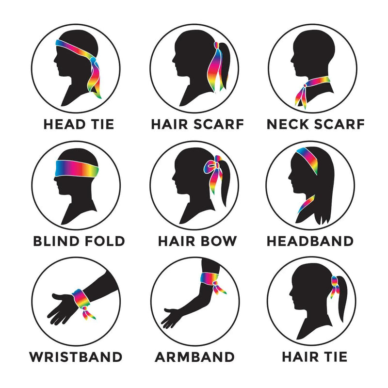 Rainbow Head / Wrist Band Gay Pride Scarf LBGTQ Hair Tie Headband Costume Party