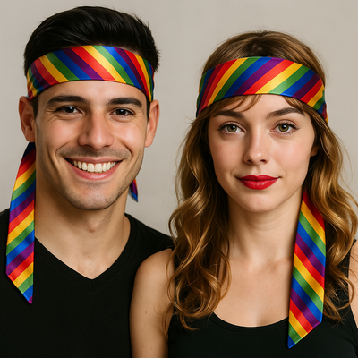 Rainbow Head / Wrist Band Gay Pride Scarf LBGTQ Hair Tie Headband Costume Party