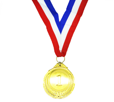 METAL WINNER MEDALS 1st 2nd 3rd Party Favours Sports Day School 40cm Ribbon - Gold (1st)