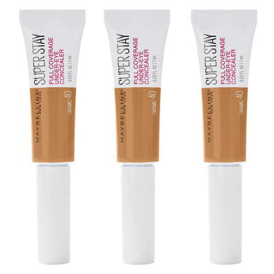 3x Maybelline New York SuperStay 24hr Longwear Liquid Concealer, Caramel 40 - 6ml