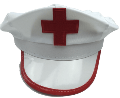 NURSE HAT Doctor Fancy Halloween Party Costume Accessory Cap - White/Red