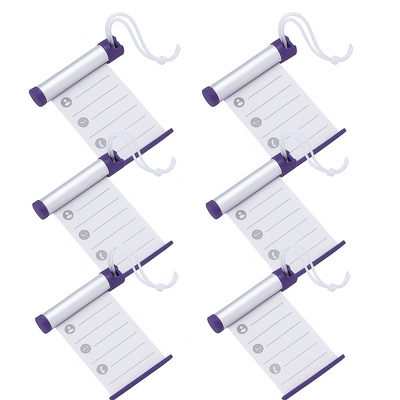 6x Funky Luggage Cylinder Tag Rollout Label for Address Details - Silver/Blue