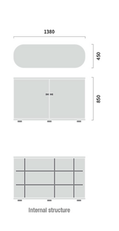 UFOU Fitin Rollin Mobile Roller Shutter Cabinet - Storage with Adjustable Shelves & Wheels