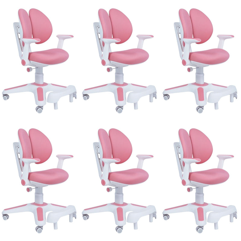 6x Ergonomic Children Kids Study Chairs Height Adjustable - Pink