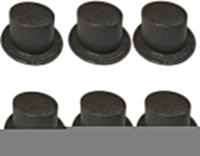 6x Glitter Top Hat Fancy Party Plastic Costume Tall Cap Fun Bulk - Black