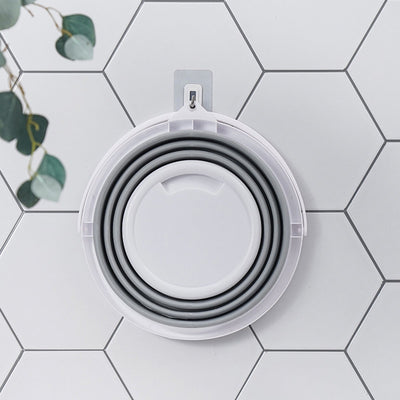 3x 10L Foldable Collapsible Bucket Silicone Hiking/Camping/Fishing - Grey/White