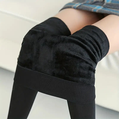 Womens Fuzzy Thermal Fur Lined High Waist Leggings Pants Thermals Warm 320g