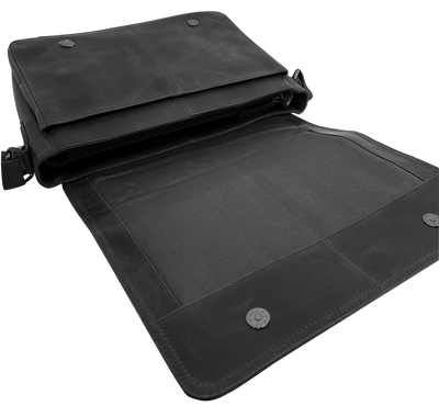 Futura Mens Laptop Messenger Sling Bag School Work Shoulder Strap - Black