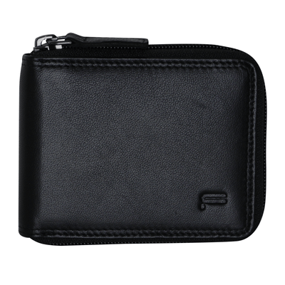 Futura Mens Zip Around Leather Wallet RFID Gift - Black