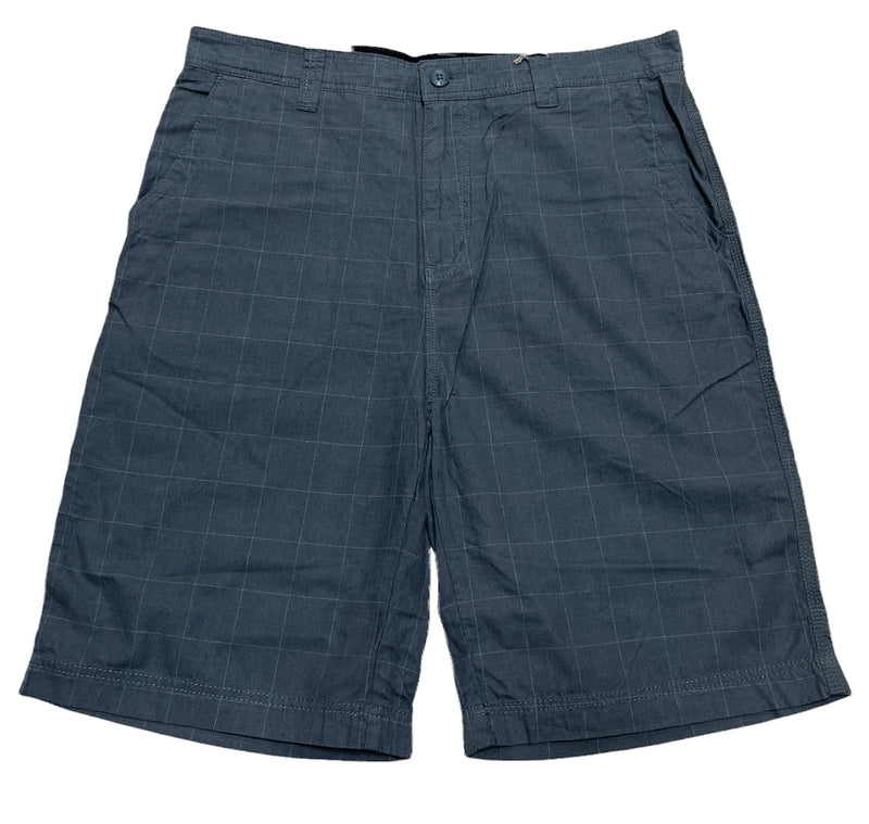 Mens 100% Cotton Summer Shorts - Check Grey - XL/36