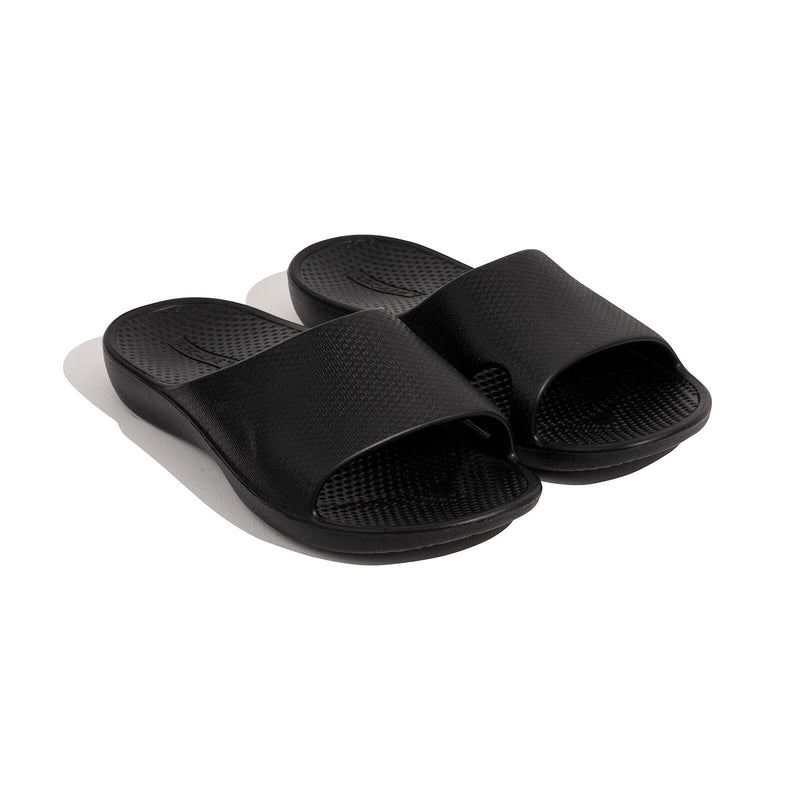 Archline Rebound Orthotic Slides Flip Flop Thongs Slip On Arch Support - Black - Euro 41