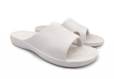 Archline Rebound Orthotic Slides Flip Flop Thongs Slip On Arch Support - White - Euro 45