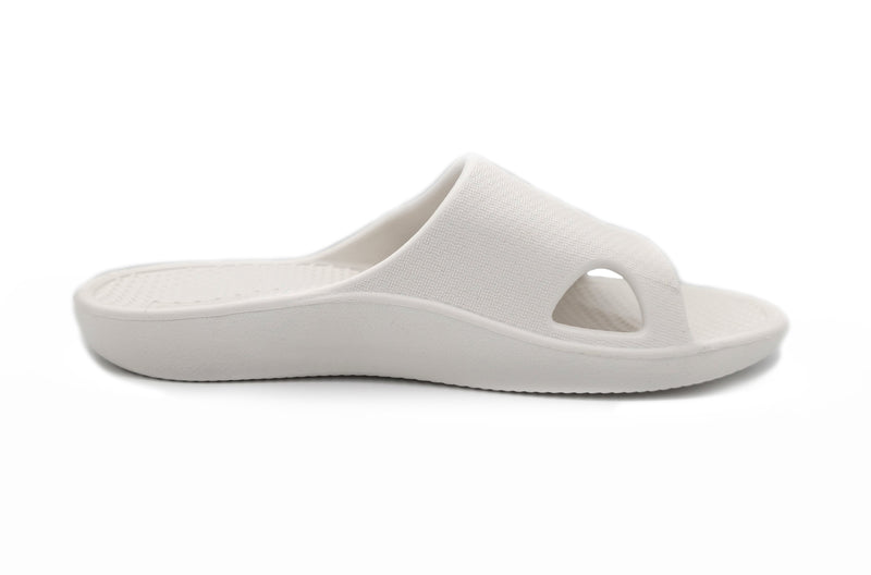 Archline Rebound Orthotic Slides Flip Flop Thongs Slip On Arch Support - White - Euro 45