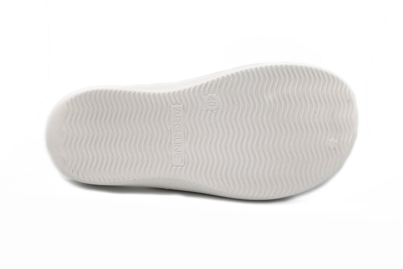 Archline Rebound Orthotic Slides Flip Flop Thongs Slip On Arch Support - White - Euro 46