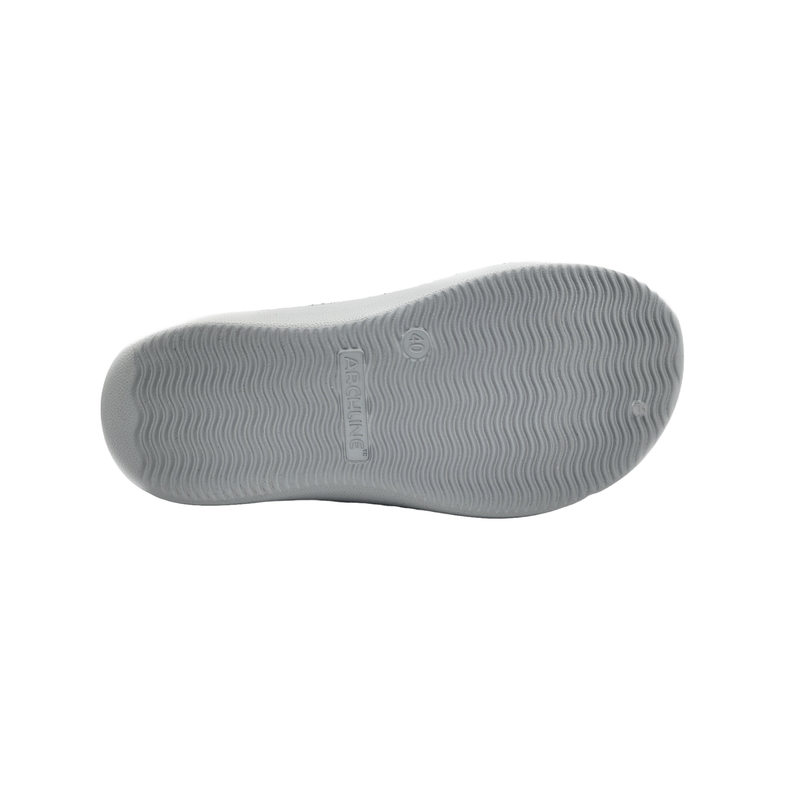 Archline Rebound Orthotic Slides Flip Flop Thongs Slip On Arch Support - Stone Grey - Euro 42