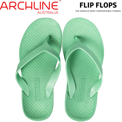 ARCHLINE Orthotic Thongs Arch Support Shoes Footwear Flip Flops - Dew Green - EUR 37