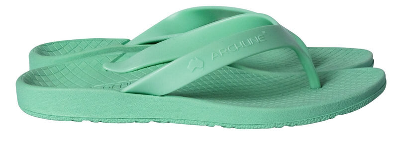 ARCHLINE Orthotic Thongs Arch Support Shoes Footwear Flip Flops - Dew Green - EUR 40