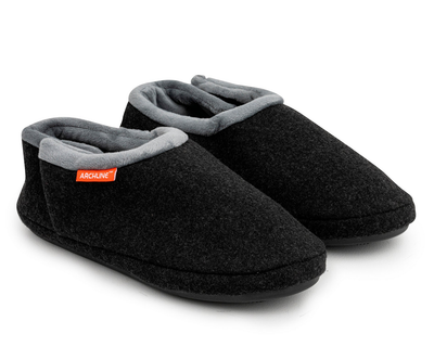 ARCHLINE Orthotic Slippers CLOSED Arch Scuffs Orthopedic Moccasins Shoes - Charcoal Marle - EUR 40