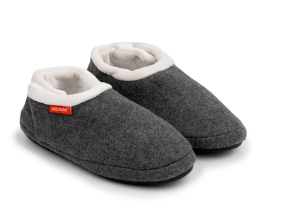 ARCHLINE Orthotic Slippers CLOSED Arch Scuffs Orthopedic Moccasins Shoes - Grey Marle - EUR 45