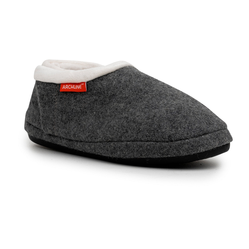 ARCHLINE Orthotic Slippers CLOSED Arch Scuffs Orthopedic Moccasins Shoes - Grey Marle - EUR 45