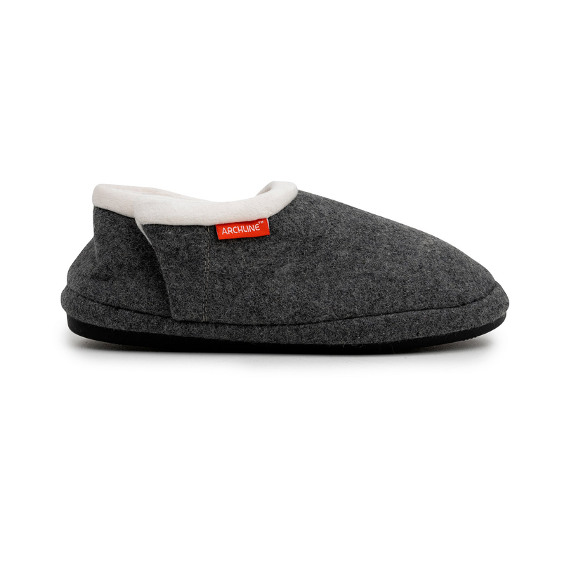 ARCHLINE Orthotic Slippers CLOSED Arch Scuffs Orthopedic Moccasins Shoes - Grey Marle - EUR 45
