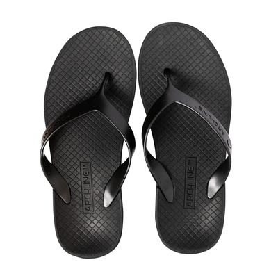 ARCHLINE Orthotic Thongs Arch Support Shoes Footwear Flip Flops Orthopedic - Black/Black - EUR 36
