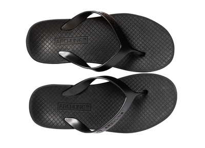 ARCHLINE Orthotic Thongs Arch Support Shoes Footwear Flip Flops Orthopedic - Black/Black - EUR 42
