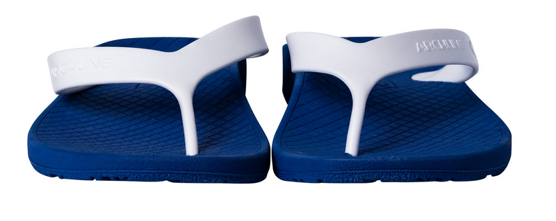 ARCHLINE Orthotic Thongs Arch Support Shoes Footwear Flip Flops Orthopedic - Blue/White - EUR 35