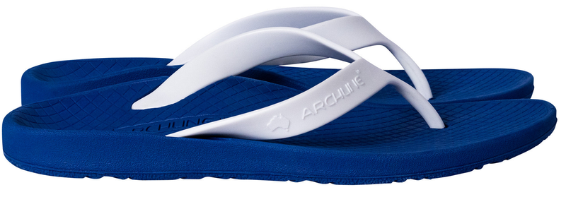 ARCHLINE Orthotic Thongs Arch Support Shoes Footwear Flip Flops Orthopedic - Blue/White - EUR 47