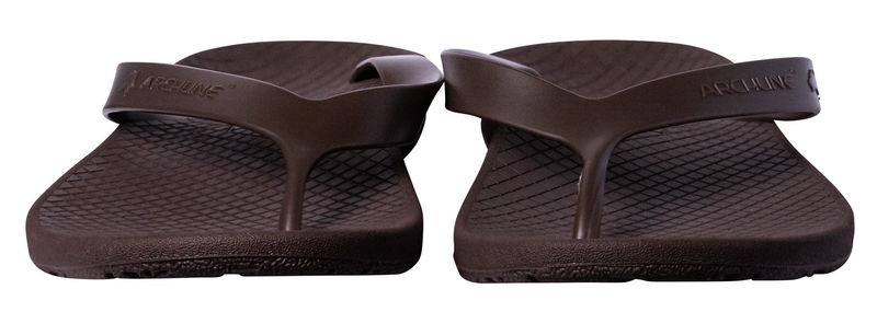ARCHLINE Orthotic Thongs Arch Support Shoes Footwear Flip Flops Orthopedic - Brown/Brown - EUR 43