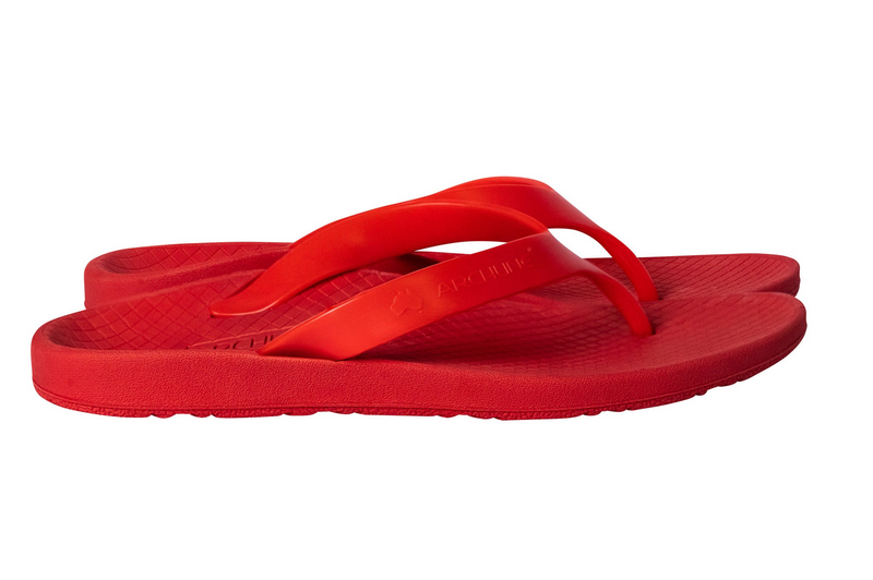 ARCHLINE Orthotic Thongs Arch Support Shoes Footwear Flip Flops Orthopedic - Red/Red - EUR 46