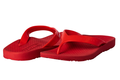 ARCHLINE Orthotic Thongs Arch Support Shoes Footwear Flip Flops Orthopedic - Red/Red - EUR 46