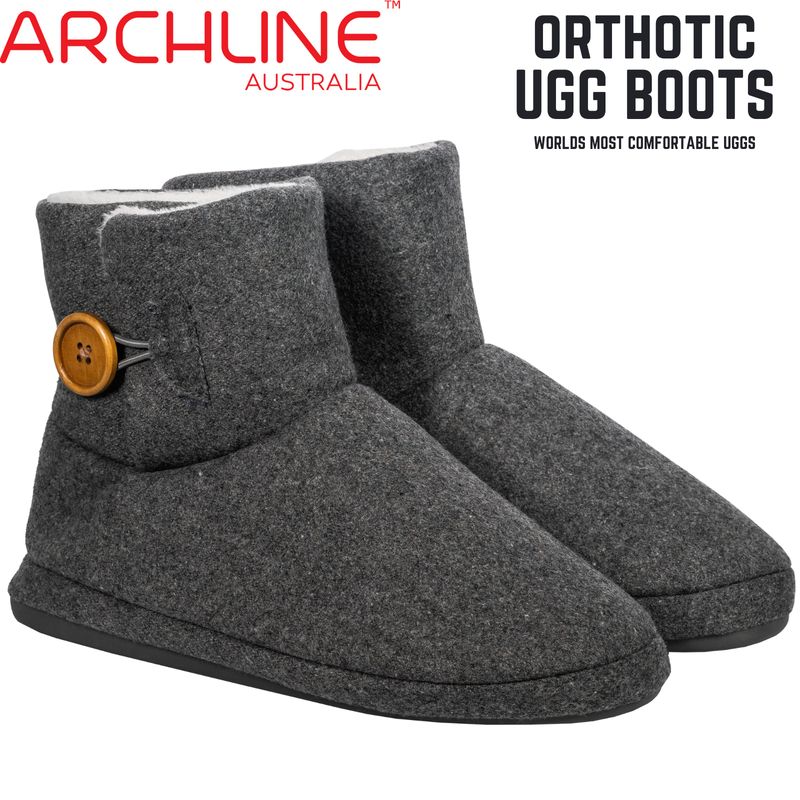 Archline Orthotic UGG Boots Slippers Arch Support Warm Orthopedic Shoes - Grey - EUR 39 (Women&