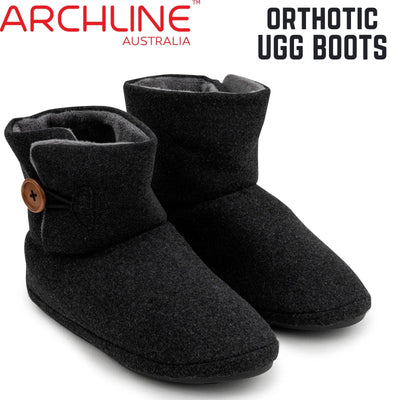 Archline Orthotic UGG Boots Slippers Arch Support Warm Orthopedic Shoes - Charcoal - EUR 37 (Women's US 6/Men's US 4)