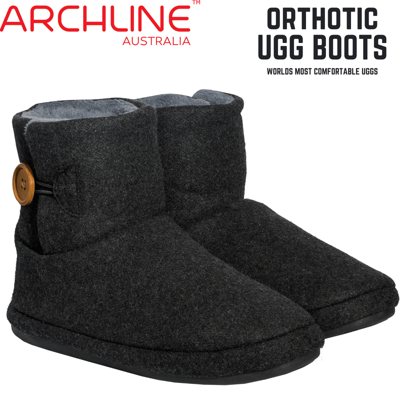 Archline Orthotic UGG Boots Slippers Arch Support Warm Orthopedic Shoes - Charcoal - EUR 37 (Women&