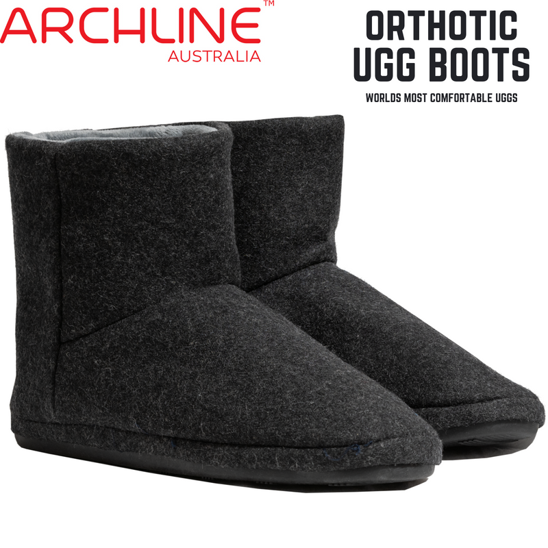 Archline Orthotic UGG Boots Slippers Arch Support Warm Orthopedic Shoes - Black - EUR 41 (Mens US 8)