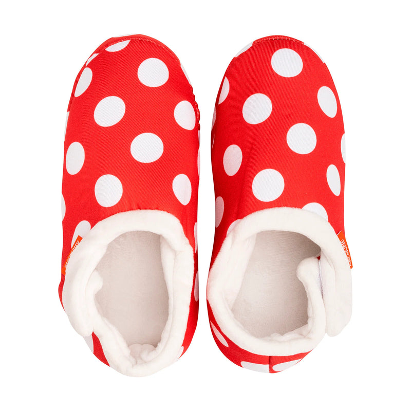 ARCHLINE Orthotic Slippers CLOSED Back Scuffs Moccasins Pain Relief - Red Polka Dots - EUR 43 (Womens 12 US)