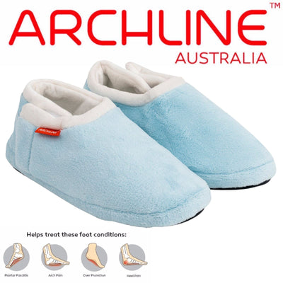 ARCHLINE Orthotic Slippers Closed Scuffs Pain Relief Moccasins - Sky Blue - EUR 41