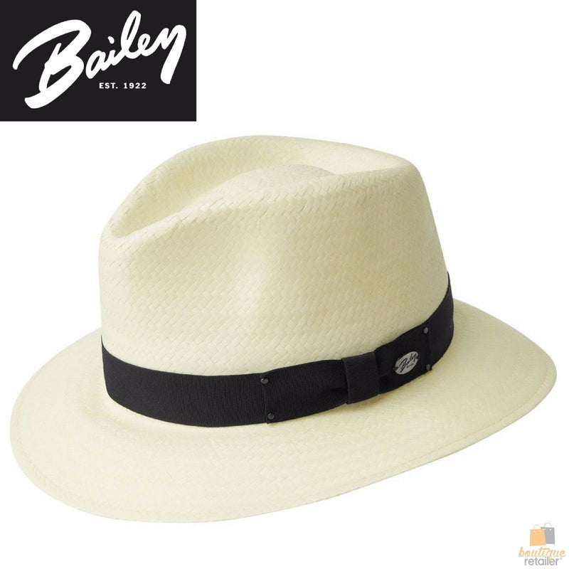 BAILEY Spencer Lite Straw Hat Summer Sun MADE IN USA Trilby Fedora in Natural - L
