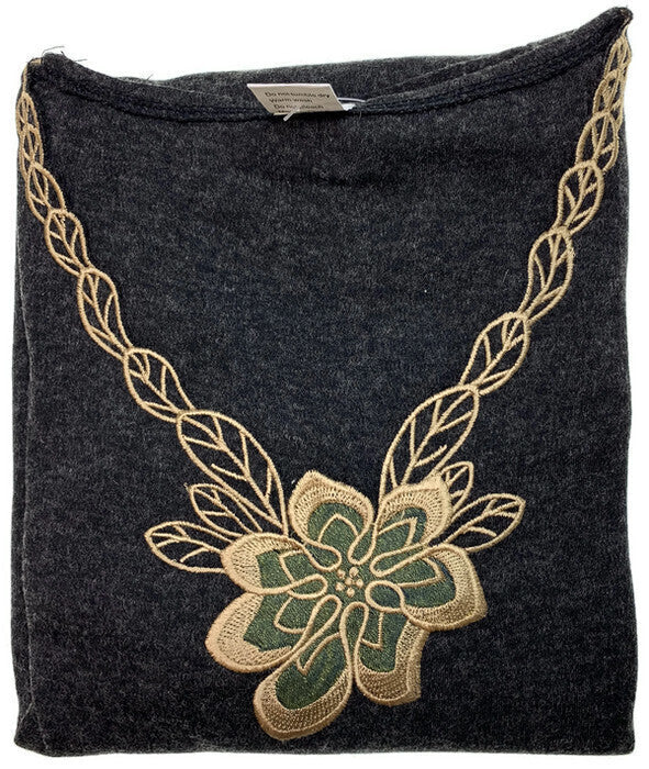 Ladies Merino Wool Blend Long Sleeve Thermal Spencer Top Thermals Underwear - Black - 16-18