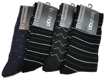 18 Pairs COTTON BUSINESS SOCKS Mens Dress Crew Plain Work Casual  BULK - Black - 6-11